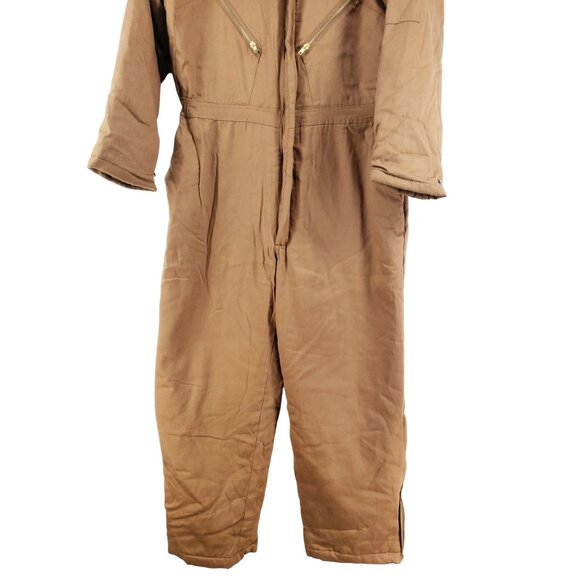 Bear River Insulated Coveralls Mens Large Brown Twill Workwear With Zipper - Picture 6 of 10